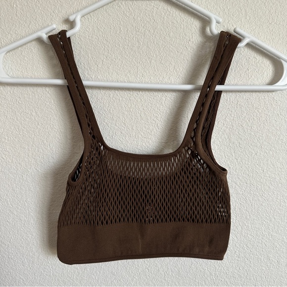 NWOT Skims knit scoop fishnet cover up bralette - Picture 3 of 5